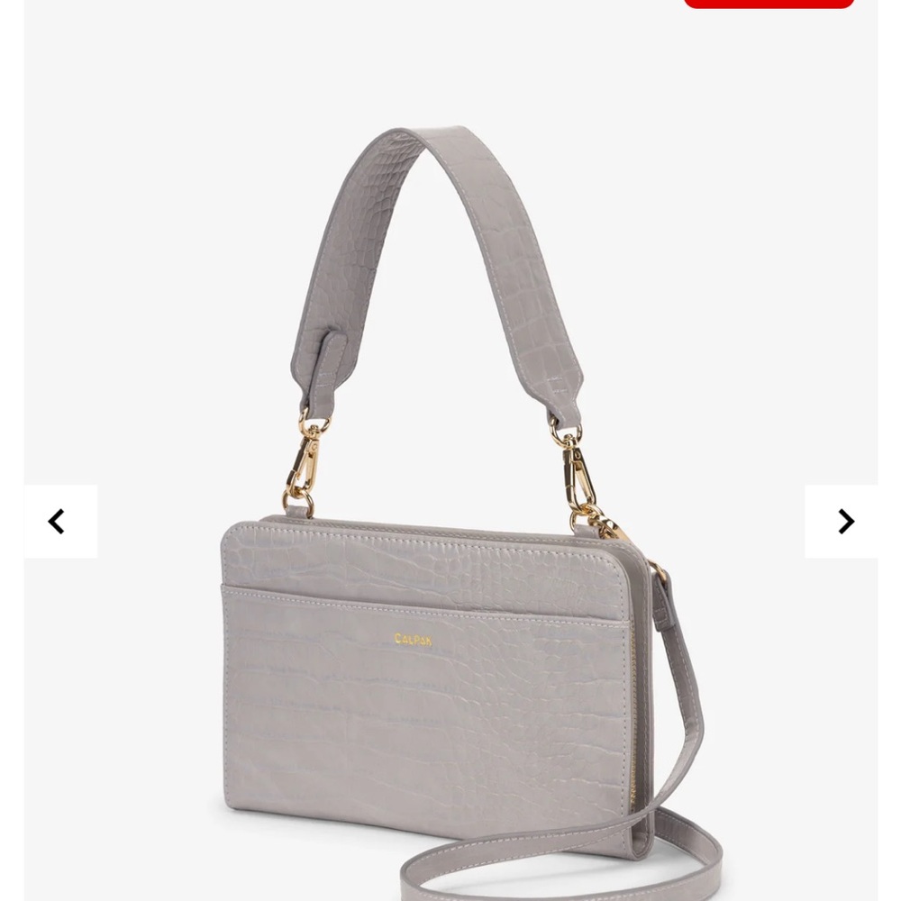 Calpak Tan Croc-Embossed Clutch - Picture 7 of 10